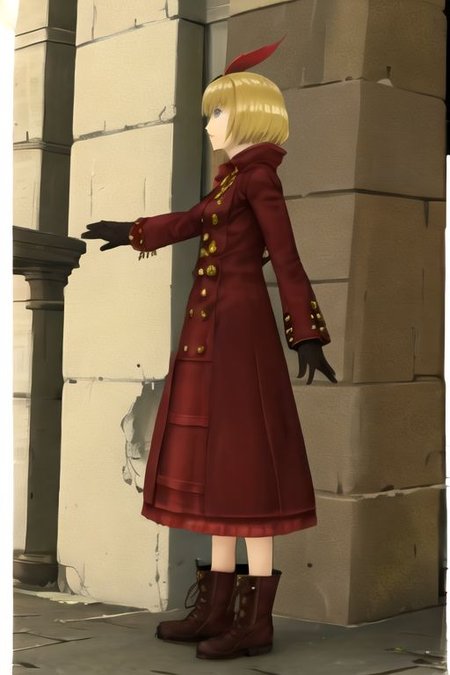 solo_focus, 1girl, (((masterpiece))), ((best quality)), ((ultra-detailed)), high resolution, absurdres, highres, ultra-detailed 8k unity wallpaper, 
chizurusmt, blonde hair, short hair, blue eyes, hair ornament, long dress, boots, gloves,