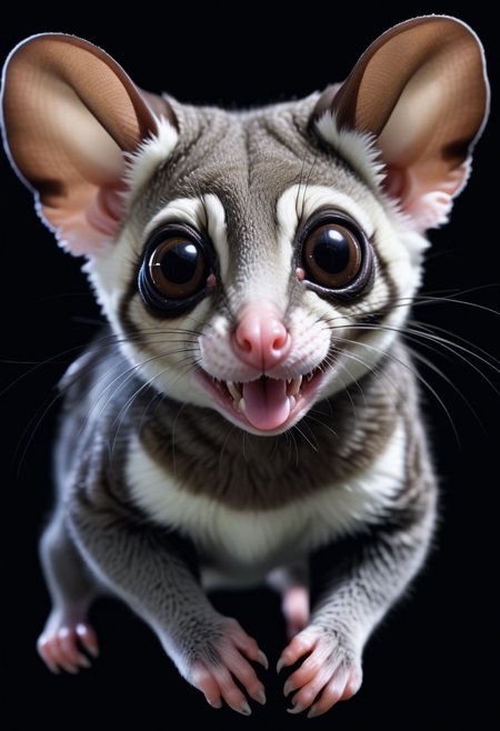 masterpiece,ASCII,8k.absurdes,intricate,maximum resolution, hyper detailed,
portrait of a sugar glider,full body,in flight.