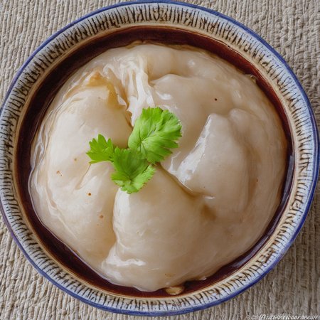 A high-resolution, hyper-realistic image of a bowl of bahuana  , a popular dessert in many cuisines. The bahuana is perfectly made, with a smooth, round shape and a sweet, chewy texture. It's placed in a rustic ceramic bowl, with a generous  . The scene is set in a homey kitchen environment, with all elements in sharp focus, creating a clear and detailed image. The lighting should be natural and soft, highlighting the appetizing qualities of the bahuana and the cozy atmosphere of the setting,<lora:bahuana2:0.75>