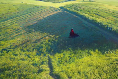 (otherworldly), highly insanely detailed, masterpiece, top quality, best quality, highres, 4k, 8k, RAW photo, (very aesthetic, beautiful and aesthetic), farm, fields, barn, fence, fantfa, <lora:FantasyFarm-10:0.8>, 
1girl, 
(dark grey hair,bright blue-green hair,prismatic hair ), 
(soft beige background,crimson red background ),âââ