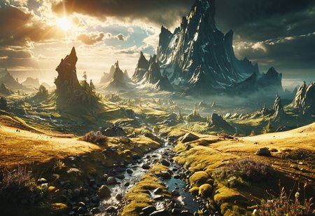 midjourneylora, landscape, nature,Cinematic Lighting, Dramatic lighting, high contrast, detailed shadows, high-resolution