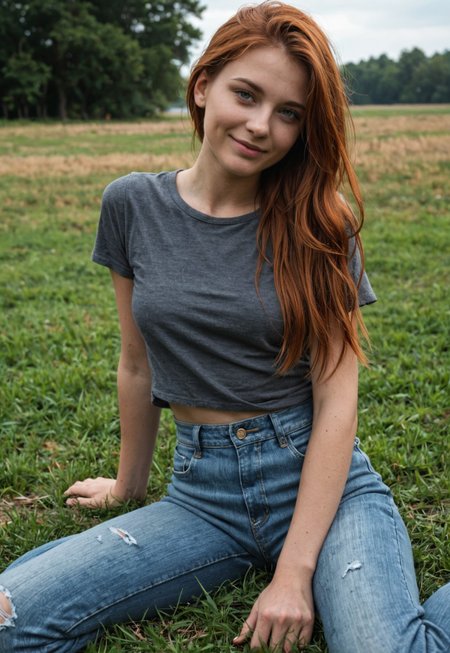 score_9, score_8_up, score_7_up, realistic,  photorealistic, highly detailed, depth of field, high resolution, sad face, crying ,sitting in the grass, jeans and grey t-shirt
1girl, 19yo, Russian girl, stunningly beautiful , slim figure, short messy auburn hair, perfect facial features, large expressive eyes, smiling,closeup