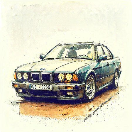 bmw e34 in year 3990, <lora:Cute_Drawing:1>