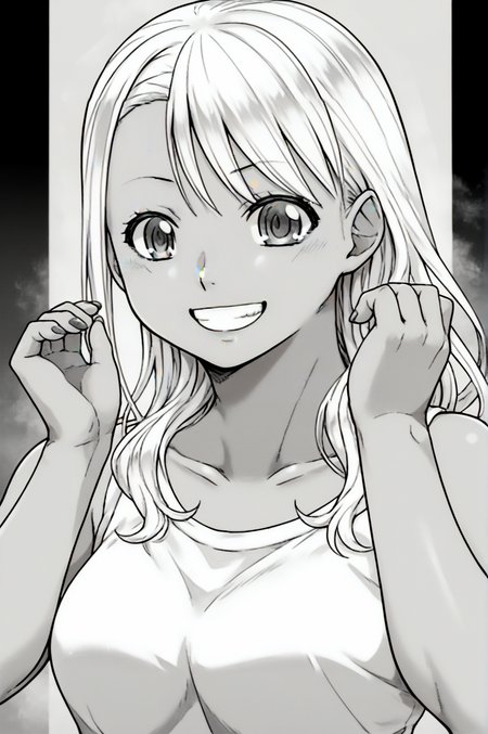 score_9, score_8_up, score_7_up, monochrome, manga_source, best background, detailed background, manga, grayscale  Rumi Tachibana, solo, hands on back, standing, happy, grin,  <lora:JN_Rumi_Tachibana:0.8>