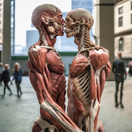 anatomophora lovers in city, very detailed, cinematic<lora:anatomophora:0.7>