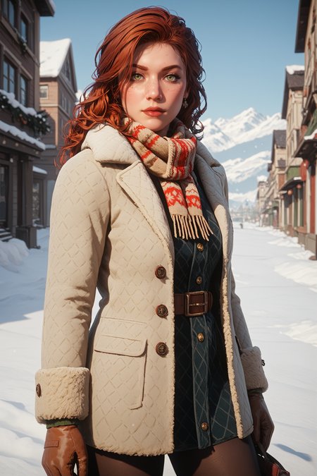 score_9, score_8_up, score_7_up,
<lora:RDR2Molly:0.8>
RDR2Molly, 1girl, red hair, green eyes, long hair, freckles, looking at viewer, winter clothes, scarf, gloves, black pantyhose, snow, outdoors, city, standing, cowboy shot