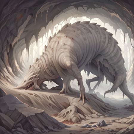 Dark Fantasy page, Inside a crypt. sluggirl woman,, stone, giant slug, monster made of stone, ral-zmbyz