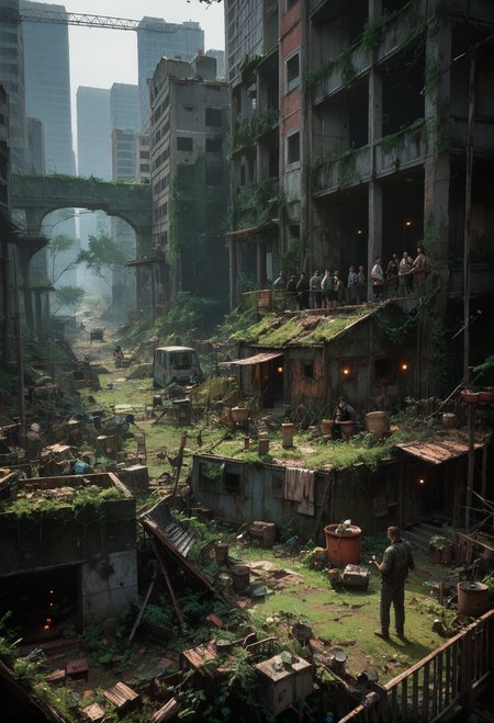 score_9,score_8_up,score_7_up,8k,,ruanyi0723,post-apocalypse,overgrown,moss,people,<lora:0723 post-apocalypse_v1_pony:1>