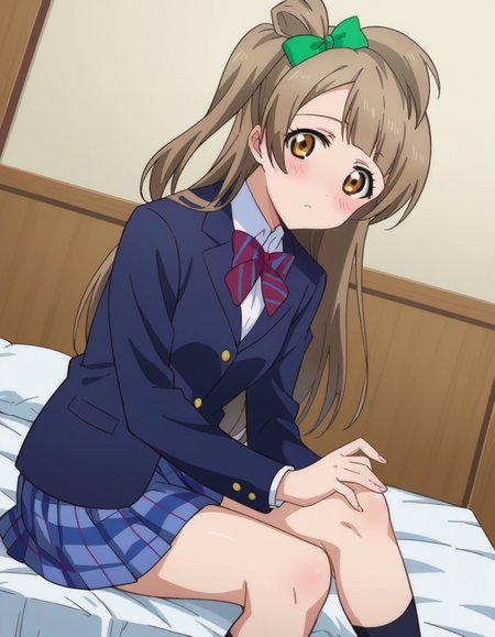 score_9, score_8_up, score_7_up, source_anime,
kotoriminami, <lora:kotori-minami-s1-ponyxl-lora-nochekaiser:1>,
kotori minami, brown hair, brown eyes, one side up, hair ribbon, ribbon, long hair,
blazer, blue skirt, jacket, otonokizaka school uniform, pleated skirt, school uniform, winter uniform,
indoors, bed, bed room, on side, blush, drunk,
looking at viewer, dutch angle, cowboy shot,