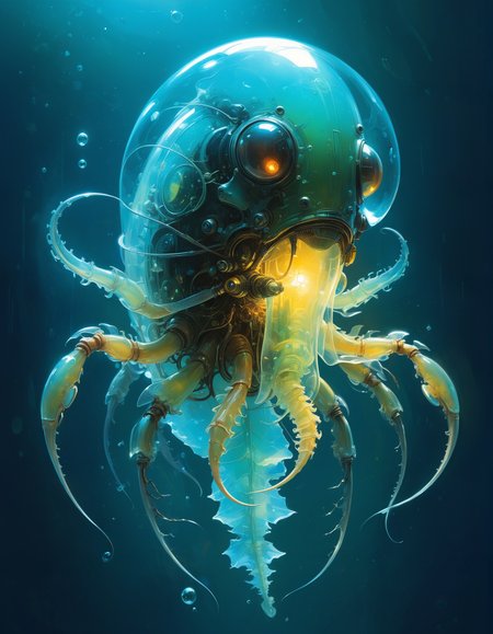 science fiction, translucent bioluminescent creature, by Greg Simkins and Moebius , in the style of Adrian Ghenie, hyper detailed, intricate, poster art, Artstation,  (intricate details, masterpiece, best quality:1.4)
<lora:add-detail-xl:0.5> <lora:xl_more_art-full_v1:0.5>