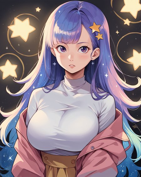 score_9, score_8_up, score_7_up, source_anime, solo, 1girl, , alternate breast size, galaxy hair, , , anyannko, absurdres, original, <lora:last-000001:1>