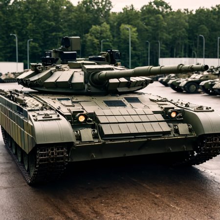 cinematic film still of  <lora:skin tone style:1> skin tone style
 <lora:detailed_notrigger:0.2>
 <lora:perfection style:0.3>
 <lora:detailed:0.1>
 <lora:Reactive armour style:1> Reactive Armour  style
a large army tank is on display in a parking lot
with Reactive armor style, shallow depth of field, vignette, highly detailed, high budget, bokeh, cinemascope, moody, epic, gorgeous, film grain, grainy