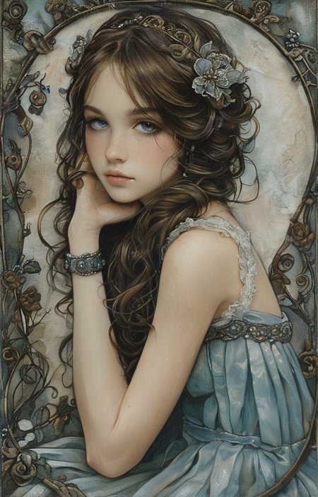 masterpiece,best quality,<lora:tbh220-sdxl:0.9>,illustration,style of Jessica Galbreth portrait of idolmaster cinderella girls,