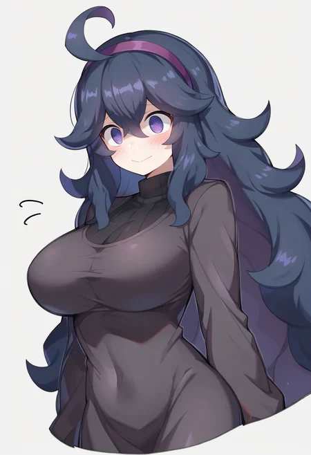 score_9, score_8_up, score_7_up,
BREAK
source_anime,
BREAK
hex maniac \(pokemon\), pokemon, 1girl, purple eyes, purple hairband,
shy, blush, long hair, ahoge, @_@, large breasts, long dress, black dress, long sleeves,
 <lora:Serin199-v2-PDXL:1>