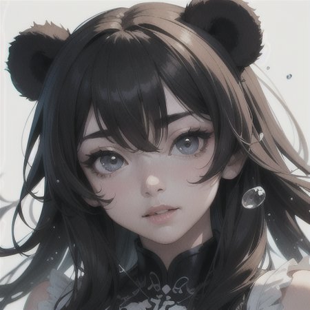 masterpiece, best quality, panda, large eyes, (cartoon), upper body, splashing, abstract, psychedelic, (neon:0.8), extremely detailed, (white background:1.3), ink, (creative:1.3), intricate detail, (pretty face), dynamic lighting, natural lighting, (black:1.3),(white:1), photorealistic, sy3 <lora:Sy3:0.35> <lora:ink-0.1-3-b28-bf16-D128-A1-1-ep64-768-DAdaptation-cosine:1>