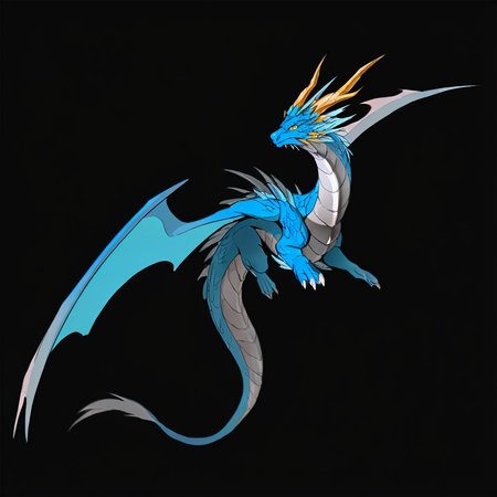 highres, best quality, masterpiece, very aesthetic, newest, ncrender,solo,no humans,1dragon,dragon focus,simple background,black background,full body,flying, <lora:NCRenderV3:1>