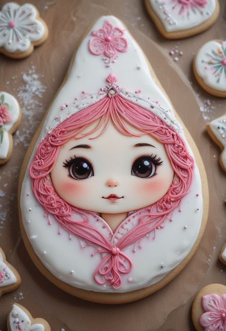*snoo*
cookie art design, cookie decoration,solo cookie,(flat art),