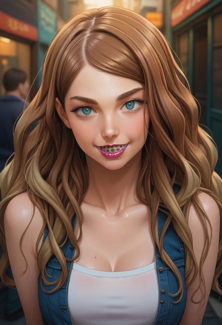 T3KUH0, score_9, score_8_up, score_7_up, score_6_up, score_5_up, score_4_up, rating_safe, source_anime,  BREAK, 1girl, solo, (Tammy:1.2), makeup, lipstick,