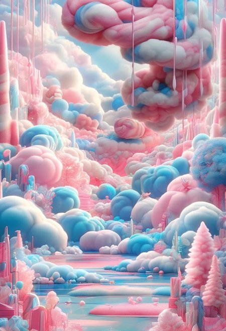 (anime), pink snake, cottoncandy, no human, (masterpiece), score_9
