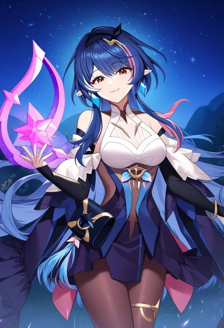 (masterpiece, best quality), absurdres, (masterpiece), best quality, game cg,  absurdres, anime style, newest, score_9_up, score_8_up, score_7_up, score_6_up, score_5_up, score_4_up, score_3_up BREAK (masterpiece, best quality), absurdres, long eyelashes,  BREAK E7_Fumyr, outskirts, standing, fighting pose, pantyhose, war, magic gem