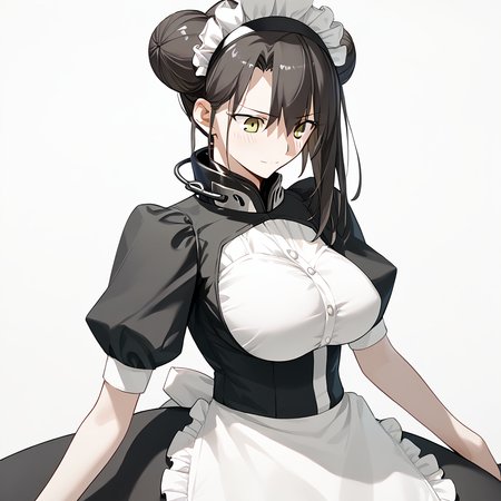 <lora:Takeuchi_Takashi_PonyXL_style_v01:1>
<lora:agent.pony:1>
score_9 , score_8_up , score_7_up , source_anime , 
masterpiece , best quality , ultra-detailed , 
BREAK
agent \(girls' frontline\), maid
1girl , woman , huge breasts , light smile , light blush , ((jeanne d'arc (fate)):0.5)  , 
long black hair  , maid dress ,  
looking down