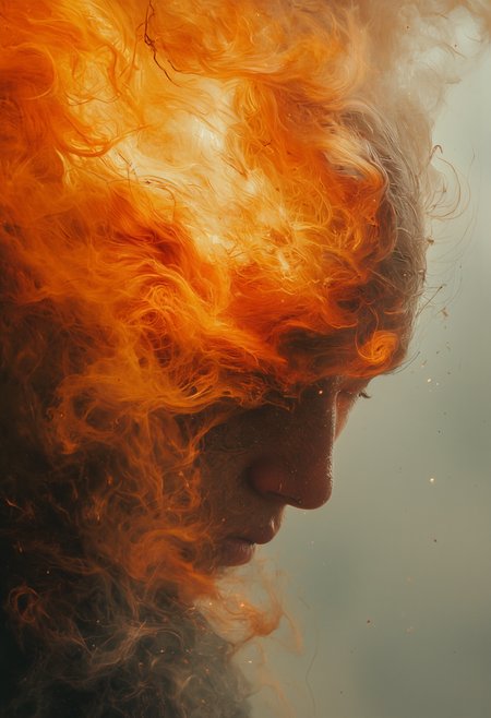 a dipiction of a fire leviathan, (disintegrating and dissolving into fog and smoke:1.9), (blending form with reality:1.9). Framed in thick volumetric fog. diffused light, delicatly, whispering, eye catching masterpiece artwork. drifting fog, cracked light and scattering smoke in a dreamlike reality.