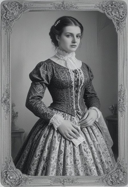 patterned back of a card, victorian_style, (llbreton, monochrome,greyscale)