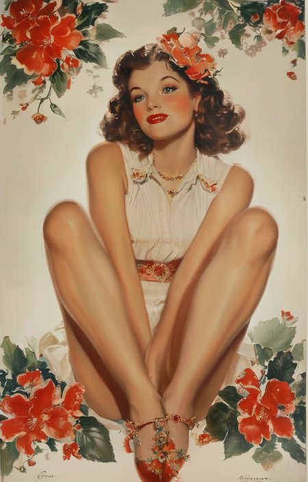 masterpiece,best quality,<lora:tbh208-sdxl:0.9>,illustration,style of Alberto Vargas animals
