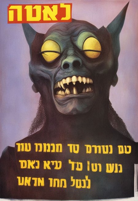 An image of an evil demon from the depths of hell in  laisha VintageMagStyle <lora:SDXL-laisha-Lora:1>  <lora:SDXL-VintageMagStyle-Lora:1>