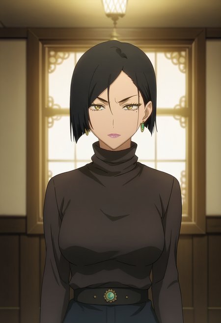 score_9, score_8_up, score_7_up,source_anime, high res image, masterpiece, best quality, 1girl, solo,  <lora:Sanka-Aria:0.8> sanka aria, mature female, dark-skinned female, makeup,  turtleneck sweater,