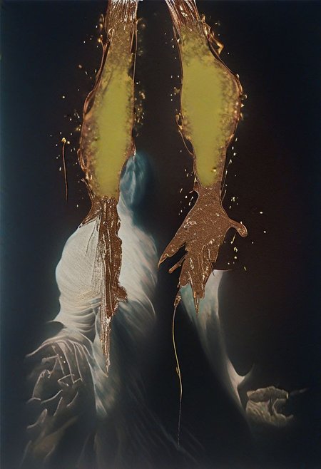 painting of an older man and his adult male lover, spark ignites, tortured souls, peacefulness, revelation, surreal dark smeared background, black and gold mutations tears in fabric , separation of colors, in the style of nicola samori <lora:DarkAnime1:1> <lora:HorrorArt(1):1.2>, glow effects, godrays, Hand drawn, render, 8k, octane render, cinema 4d, blender, dark, atmospheric 4k ultra detailed, cinematic sensual, Sharp focus, humorous illustration, big depth of field, Masterpiece, colors, 3d octane render, 4k, concept art, trending on artstation, hyperrealistic, Vivid colors, extremely detailed CG unity 8k wallpaper, trending on ArtStation, trending on CGSociety, Intricate, High Detail, dramatic, absurdes, a realistic baroque bedroom, white canopy over bed, white drapes, damask patterns, intricate details,    in the style of Vittorio Matteo Corcos