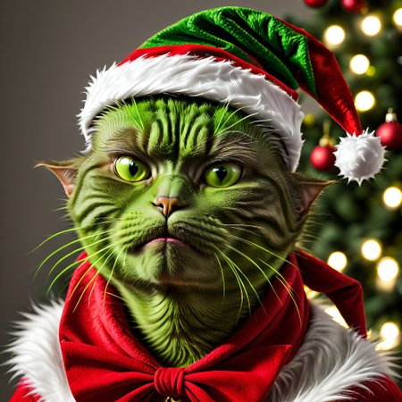 christmas grinch cat
