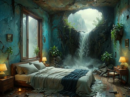 Professional photography. 

A waterfall tumbling from a cliff into a room in a modern house. Bedroom. Windows.

<lora:OMG-Is-DucHaiten_v1.0:1.0>
<lora:sdxl_lora_beksinski-000018:0.1> digital artwork by Beksinski 
<lora:The_Dark_Side_of_the_Earth:0.2>
<lora:DonMP4ste11F41ryT4l3XL-000008:0.4> DonMP4ste11F41ryT4l3XL 