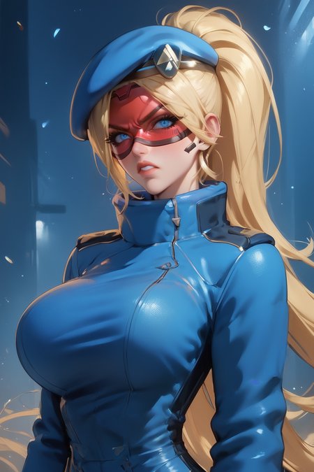 <lora:Sakimi_Chan_-_Style:0.8><lora:Expressive_H:0.8> Expressiveh <lora:Perfect Hands:1>, score_9, score_8_up, score_7_up, beautiful aesthetic, very intricate, high quality details, side view, looking at viewer, upper body, face focus, BREAK,
1girl, solo, portrait, femcop<lora:Pure_Onyx_-_FemCop:0.9>, blonde hair, ponytail, beret, red goggles, (jacket), angry, BREAK 
small waist, narrow waist, thin