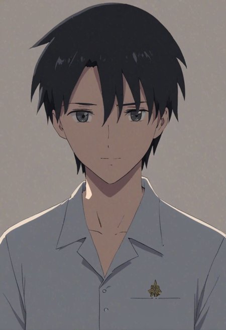 Highres, Masterpiece, High Quality, 4K, 8K, solo, 1Boy, Takaki Toono, adult, black hair, short hair, Shirt, passport_photo_style, looking at viewer, focused gaze forward, plain background, straight body, head upright, easynegative, detailed_eye_model