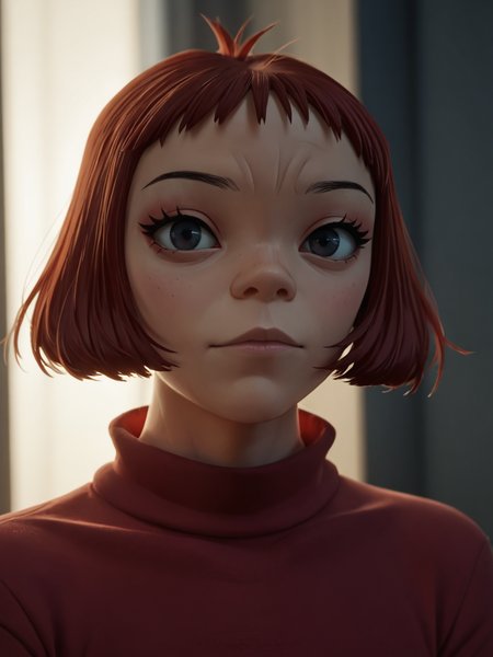 score_9, score_8_up, score_7_up,  score_6_up, BREAK, Noodle, solo, short hair, red hair, <lora:Noodle:1>