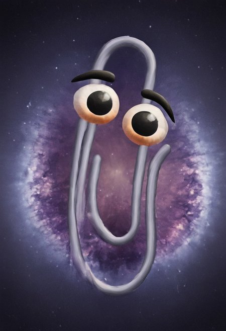 purple transparent nebula shaped like cl1ppy, pokemon (creature). 8k, exquisite details, vivid colors