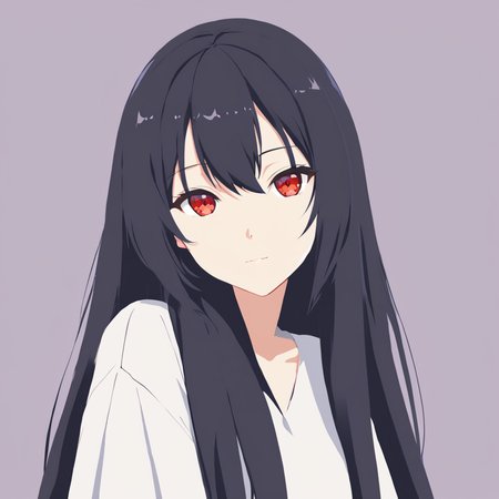 (masterpiece:1.2), (best quality:1.4), vector-artstyle, flat color, simple background, 1girl, solo, red eyes, black hair, long hair, bangs, upper body, looking at viewer, <lora:Perfect Hands:0.8>, <lora:neg4all_bdsqlsz_xl_V7:1>, <lora:vector-artstyle-000003:0.6>