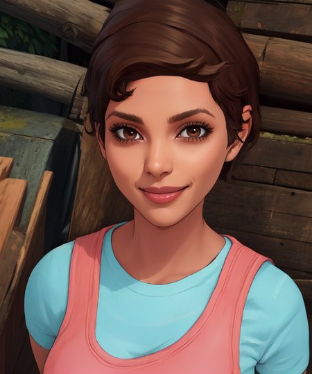 maya,short hair,brown hair,brown eyes,
shirt,1,
standing,upper body,smile,
sea,wooden base,
(insanely detailed, beautiful detailed face,beautiful detailed eyes, masterpiece, best quality),<lora:Maya-10RFT:0.8>,