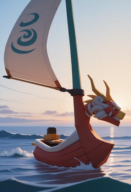 masterpiece,best quality,amazing quality, 1boy, solo, r3d, boat, sea, waves, 