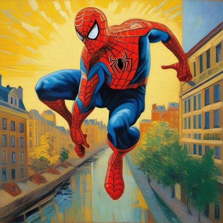 <lora:vango_sdxl_lycoris-000025:0.8>,vango style,spider man,