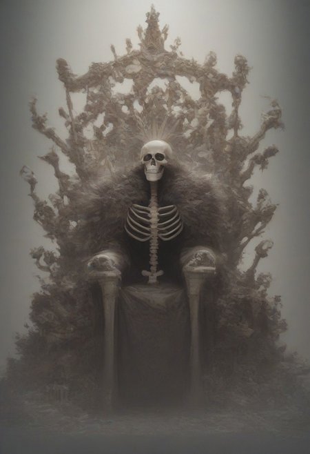 score_9, score_8_up, score_7_up, score_6_up,
one skeleton of dead king wearing crown on a lavish golden throne, boneswm