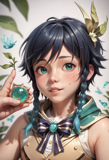 score_9, score_8, score_7, score_6, Miniature, venti_(genshin_impact),male,detailed face,photorealistic face:cute face:0.5