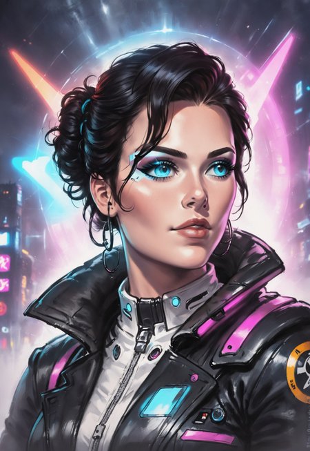 score_9, score_8_up, score_7_up, 1girl, solo, futuristic scientist, sleek lab coat with glowing neon accents and high-tech gadgets, advanced holographic tablet with a transparent screen and interactive controls, short curly black hair with cybernetic implants, realistic, cinematic angle, cinematic lighting, slender body, intelligent face, bright blue eyes, focused pose
BREAK
working in a high-tech laboratory
BREAK
source_sci-fi_art, rating_explicit, expressive, full body, dynamic pose
BREAK
detailed beautiful background, futuristic lab with advanced machinery and holographic interfaces, glowing neon lights and transparent screens, robotic assistants and floating drones, distant cityscape visible through large windows, innovative atmosphere with a sense of discovery and progress
<lora:Expressive_H:0.6>Expressiveh, (SimplepositiveXLv1:1.3), (upper body, full clothed:1.85) ((masterpiece)) (ultra realistic, 32k, masterpiece:1.2), (high detailed skin:1.1), (high quality:1.1) (((full clothed))) <lora:DandonFuga_Style_v.2_-_Pony:0.8> 
<lora:add-detail-xl:1> 
<lora:Dynamic Poses:1>