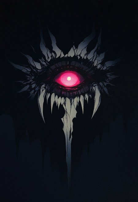 DRKWB, glowing, dark, no humans, glowing eyes, monster, solo