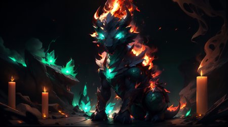 (masterpiece, best quality, fullscreen), [(full body:1.4)::0.5] portrait (photo of a small Meticulous fire [magical being:elemental:0.2]:1.4), <lora:EYES DemonicEyes:0.5>, (Playful:1.2), (Captivating skin fire etheral aura:1.5), (Fire Manipulation (creating and controlling flames)), (Golem body shape:1.2), (Blank head:0.9), (Bull Horns:1.2), <lora:EFFECT ElementsV2.safetensors:0.3> (elemental, monster, made of fire:1.2), <lora:EFFECT r1ge - AnimeRage:0.5> (r1ge:1.1), <lora:MONSTER Dragons-05.safetensors:0.4> (Western Fantasy Dragon, glistening scales, DragConcept:.1.2), <lora:EFFECT WorldofFire:0.3> worldoffire, red fire, blazing heat, dissipating vapours, flickering flames, inferno, <lora:BACKGROUND RealmsOfFire-10.safetensors:0.4> (ReFi:1),(High-Key Lighting), (Emerald Green Candlelight lighting:1.4), , , (look at the viewer:1.3), <lora:SLIDER weight_slider_v2:-0.5>, (Full body Shot, Shallow Focus Shot, Low Angle Shot:[1.2:0.5:0.1]), <lora:LIGHT nLoRA:0.4> dark theme, <lora:LIGHT neon ç»ªå¿-åªå½± curvy:0.5> curvy, silhouette, <lora:QUALITY PotatEnhancer_V1_6:0.5>, <lora:BACKGROUND booscapes_v2:0.2>, heavily detailed, whimsical, haunting, , (sharp focus), , <lora:BUILDING German_architecture_last:0.6>, (no humans), (embedding:VIEW_Style-BlurFore), tremely moody lighting, 8K, octane render, detailed, trending on artstation, p.A highly detailed matte painting of an empty street with lush flora, a fantasy digital painting, HDR, trending on Artstation, highly detailed, matte painting, by Jesper Ejsing, by RHADS, Makoto Shinkai and Lois van baarle, ilya kuvshinov, rossdraws