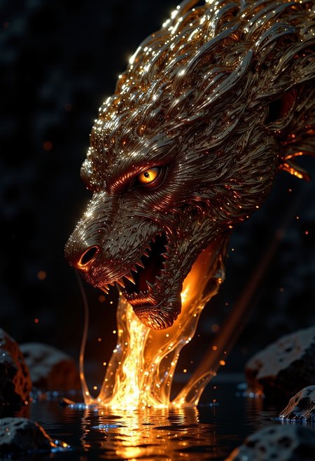 mythp0rt, (gorgeous snake made from fire jumping out of a magma lake:1.4), high quality, photorealistic, HD, extreme skin details, skin pores, expressive, hyperdetailed, ambient light, Nikon 15mm f/1.8G, studio photography, fantastical, dramatic lighting