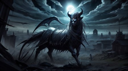 (masterpiece, best quality, fullscreen), [(full body:1.0)::0.3] portrait (photo of a big death [magical being:vampire:0.4] inspring fear and sorrow:1.5), <lora:EYES DemonicEyes:0.6>, (wearing dark ragged Elemental Shroud:1.4), (Artisanal Fungoid body with Appendage-rich head and with two Hoofed:1.3), <lora:EFFECT epoxy_skull-batchsize1-bf16:0.5> epoxy_skull, <lora:MONSTER kUglyCreaturesV2:0.3> U61yCre4ture, (background pauper's grave), Drifting black ink clouds and the full moon in the sky), (Backlit lighting:1.2), , <lora:BACKGROUND Fantasy-000004:0.4>, , , (look at the viewer:1.1), ,<lora:LIGHT epi_noiseoffset2:0.6>, <lora:LIGHT ALL IN ONE LORA HD v1:0.6>, <lora:QUALITY add_detail:0.5>, <lora:QUALITY kkw-better-v1.0a:0.1>, <lora:BACKGROUND booscapes_v2:0.1>, (Full body Shot, Shallow Focus Shot, Low Angle Shot:[1.2:0.5:0.1]), heavily detailed, haunting, whimsical, , (sharp focus), , (no humans), emely detailed, stunning visuals, realistic, dynamic lighting, octane render, cinematic, ultra detailed, trending on artstation, intricate details, highly detailed by Greg Rutkowski, artstation