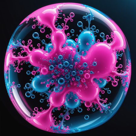 bullet time effect, #disassambled 3d, slow motion, a vibrant fluo blue to fluo pink radial gradient, #fractal liquid cloud edges only wire spherical inside loating  soap bubble deep sub,  professional, ink in water, visual FX,  centered, soft lightning, 8k, ultradetailled, <lora:add-detail-xl:1> "add-detail-xl: 9c783c8ce46c", Version: v1.7.0