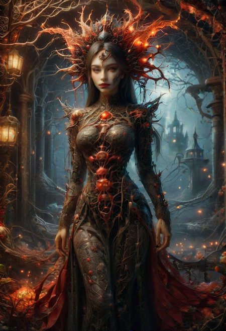 amazing quality, masterpiece, best quality, hyper detailed, ultra detailed, UHD, depth of field, blood,
Vampire Queen, under world, darkness, in castle, siberia, cyberiaa, autumn garden,
<lora:ral-braynclz:1.0>, ral-braynclz,
<lora:add-detail-xl:0.8>,
<lora:quality1:0.8>,
